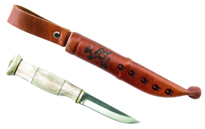  Wood Jewel Finnish Wilderness 8.5cm Antler Sheath Knife